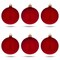Set of 6 Matte Red Glass Ball Christmas Ornaments 3.25 Inches